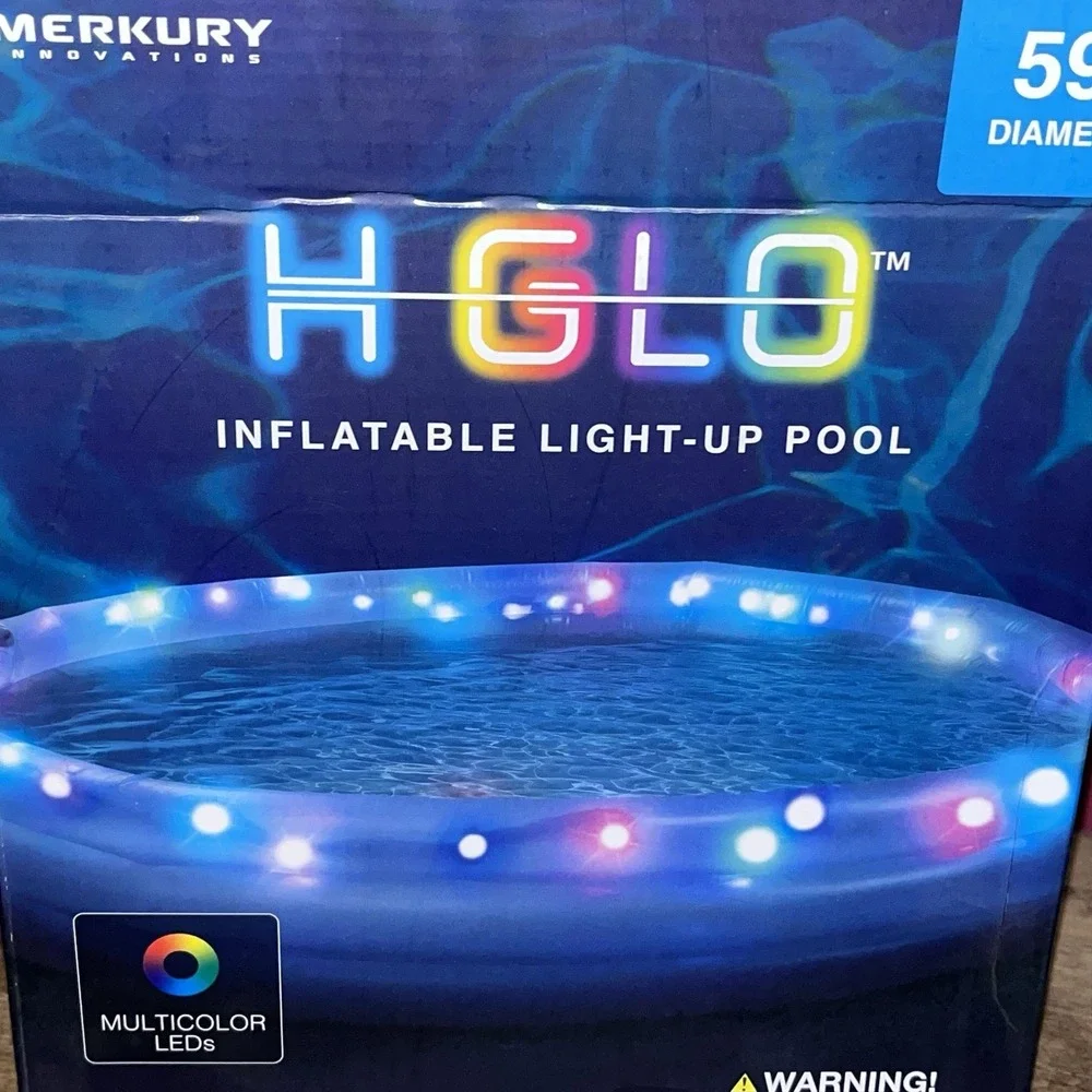 HGLO Inflatable LED Triple Ring Pool, 59